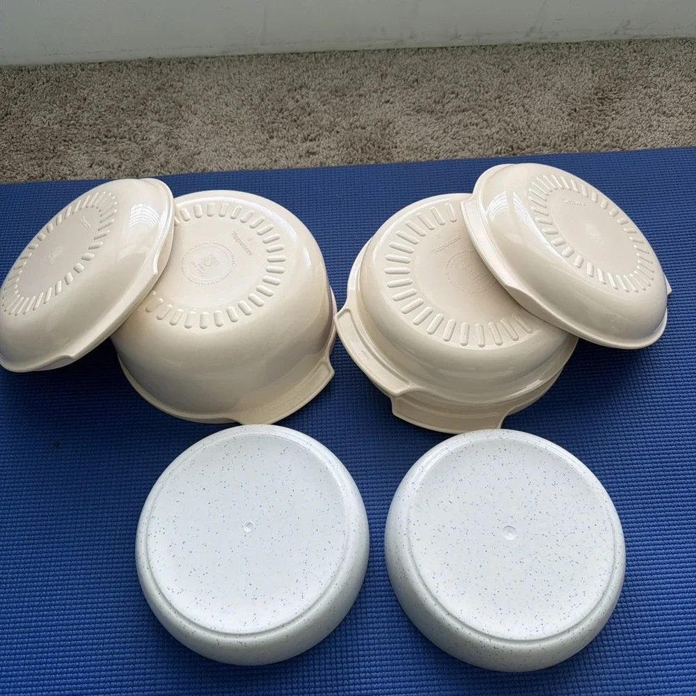 Tupperware Microwave 7 Piece Stack Cooker Steamer Set EXCELLENT USED CONDITION